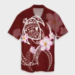 AmericansPower Shirt - Hawaiian Map Plumeria Turtle Swim Polynesian Hawaiian Shirt