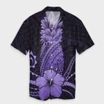 AmericansPower Shirt - Hawaii Polynesian Pineapple Hibiscus Hawaiian Shirt Purple