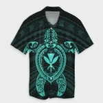 AmericansPower Shirt - Hawaiian Turtle Kanaka Polynesian Hawaiian Shirt Turquoise