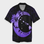 AmericansPower Shirt - Hawaiian Map Hibiscus Turtle Polynesian Moon Hawaiian Shirt Purple