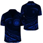 AmericansPower Shirt - (Personalized) Hawaii Coat Of Arm Hawaiian Shirt Blue Frida Style