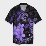 AmericansPower Shirt - Hawaii Polynesian Turtle Plumeria Hawaiian Shirt Pog Style Purple
