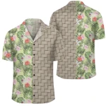 AmericansPower Shirt - Tropical Hibiscus Plumeria Green Lauhala Moiety Hawaiian Shirt