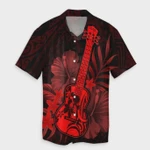 AmericansPower Shirt - Hawaiian Hawaii Ukulele Flower Hawaiian Shirt Red
