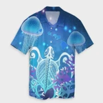 AmericansPower Shirt - Hawaii Turtle Jellyfish Coral Hawaiian Shirt Galaxy Hawaiian Shirt