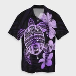 AmericansPower Shirt - Hawaiian Kanaka Hibiscus Plumeria Mix Polynesian Turtle Hawaiian Shirt Violet
