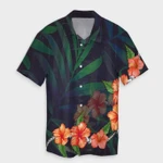 AmericansPower Shirt - Hawaiian Hibiscus Palm Tree Background Polynesian Hawaiian Shirt