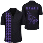 AmericansPower Shirt - Kakau Polynesian Hammerhead Shark Map Hawaii Shirt Purple