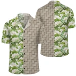 AmericansPower Shirt - Tropical Plumeria White Lauhala Moiety Hawaiian Shirt