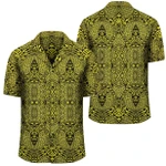 AmericansPower Shirt - Polynesian Lauhala Mix Yellow Hawaiian Shirt
