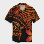 AmericansPower Shirt - Hawaiian Turtle Plumeria Kakau Polynesian Quilt Hawaiian Shirt Neo Orange