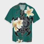AmericansPower Shirt - Hawaiian Turtle Plumeria Polynesian Hawaiian Shirt Mint