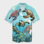 AmericansPower Shirt - Hawaiian Map Sea Turtles Ocean Polynesian Hawaiian Shirt