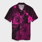 AmericansPower Shirt - Hawaiian Hibiscus Sea Turtle Swim Polynesian Hawaiian Shirt Pink