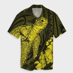 AmericansPower Shirt - Hawaiian Hibiscus Memory Turtle Polynesian Hawaiian Shirt Yellow
