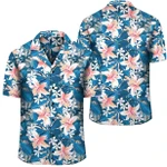 AmericansPower Shirt - Hawaii Tropical Hibiscus Blue Hawaiian Shirt