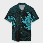 AmericansPower Shirt - Hawaiian Two Turtle Polynesian Hawaiian Shirt Blue