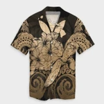 AmericansPower Shirt - Hawaii Turtle Wave Polynesian Hawaiian Shirt Hey Style Gold