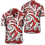 AmericansPower Shirt - Polynesian Maori Ethnic Ornament Red Hawaiian Shirt