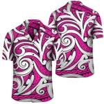 AmericansPower Shirt - Polynesian Maori Ethnic Ornament Pink Hawaiian Shirt