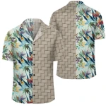 AmericansPower Shirt - Tropical Flower Plant And Leaf Pattern Lauhala Moiety Hawaiian Shirt