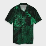 AmericansPower Shirt - Hawaiian Hibiscus Sea Turtle Swim Polynesian Hawaiian Shirt Green