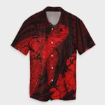 AmericansPower Shirt - Hawaiian Hibiscus Memory Turtle Polynesian Hawaiian Shirt Red