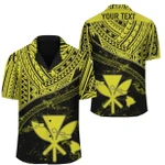 AmericansPower Shirt - (Personalized) Hawaii Kanaka Map Polynesian Shirt Kitta Style Yellow