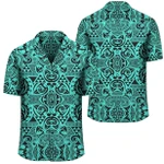 AmericansPower Shirt - Polynesian Kakau Turtle Turquoise Hawaiian Shirt