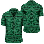 AmericansPower Shirt - Polynesian Seamless Green Hawaiian Shirt