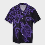 AmericansPower Shirt - Hawaiian Map Turtle Hibiscus Kanaka Polynesian Hawaiian Shirt Purple