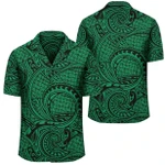 AmericansPower Shirt - Polynesian Maori Lauhala Green Hawaiian Shirt