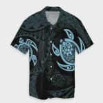 AmericansPower Shirt - Hawaiian Two Turtle Polynesian Hawaiian Shirt Pastel Blue