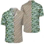 AmericansPower Shirt - Tropical Flowers Monstera Leaf Lauhala Moiety Hawaiian Shirt