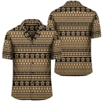 AmericansPower Shirt - Polynesian Tattoo Tribal Gold Hawaiian Shirt