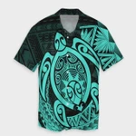 AmericansPower Shirt - Hawaii Polynesian Turtle Hawaiian Shirt Turquoise