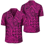 AmericansPower Shirt - Polynesian Hawaiian Style Tribal Tattoo Pink Hawaiian Shirt