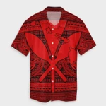 AmericansPower Shirt - Hawaiian Kanaka Polynesian Tribal Hawaiian Shirt Reggae Color Red