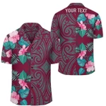 AmericansPower Shirt - (Personalized) Hawaii Hibiscus Tropical Polynesian Hawaiian Shirt Pink Melio Style