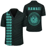 AmericansPower Shirt - Kakau Polynesian Coat Of Arms Hawaii Shirt Turquoise