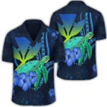 AmericansPower Shirt - Hawaii Turtle Hibiscus Polynesian Hawaiian Shirt Jade Stone