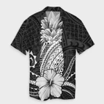 AmericansPower Shirt - Hawaii Polynesian Pineapple Hibiscus Hawaiian Shirt White