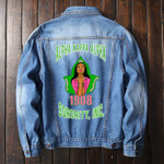 Alpha Kappa Alpha Ivy Leaf Girl Denim Jacket A31
 | Getteestore.com
