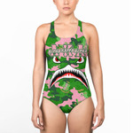 AmericansPower Clothing - (Custom) AKA Full Camo Shark Women Low Cut Swimsuit A7 | AmericansPower