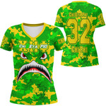 AmericansPower Clothing - Chi Eta Phi Full Camo Shark Rugby V-neck T-shirt A7 | AmericansPower