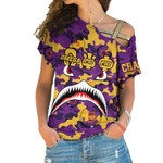 AmericansPower Clothing - Omega Psi Phi Full Camo Shark One Shoulder Shirt A7 | AmericansPower
