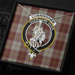 1stScotland Jewelry - Cunningham Burgundy Dancers Clan Tartan Crest Graceful Love Giraffe Necklace A7 |  1stScotland