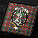 1stScotland Jewelry - Anderson of Arbrake Clan Tartan Crest Graceful Love Giraffe Necklace A7 |  1stScotland