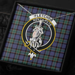 1stScotland Jewelry - Fletcher Modern Clan Tartan Crest Graceful Love Giraffe Necklace A7 |  1stScotland