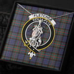 1stScotland Jewelry - Fletcher of Dunans Clan Tartan Crest Graceful Love Giraffe Necklace A7 |  1stScotland